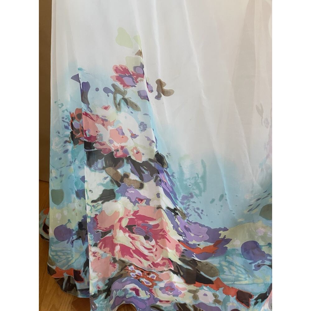 Terani Couture Rhinestone Colorful Floral Halter Neck Prom or Pageant gown Sz 0 - Picture 9 of 16